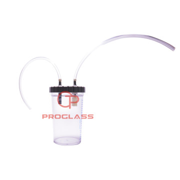 Buffer Bottle Anti-Back Suction with Scale, Clear Polycarbonate, 1000 mL