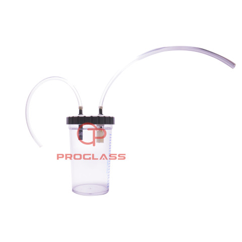 Buffer Bottle Anti-Back Suction with Scale, Clear Polycarbonate, 1000 mL