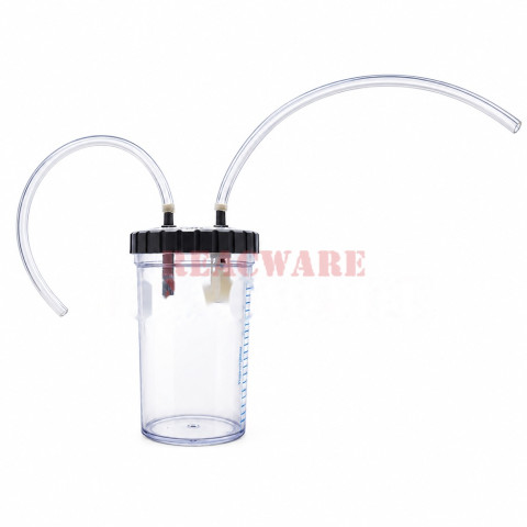 Buffer Bottle Anti-Back Suction with Scale, Clear Polycarbonate
