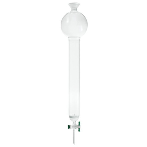 Columns, Chromatography, Spherical Joints, PTFE Stopcock, 100 mL, Fritted