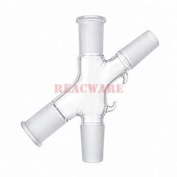 Four-Way Glass Adapter, X-Shaped, 24/40