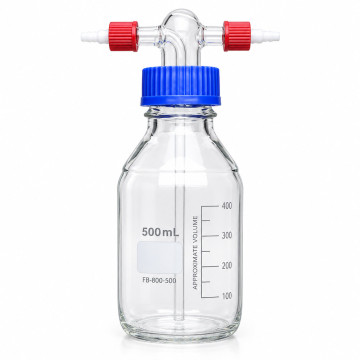 Glass Buffer Bottle Flow Liquid Inlet and Outlet Bottle L45 Thread Transfer Bottle