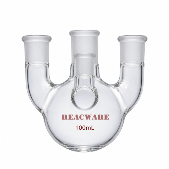 Four-Neck Round-Bottom Flask, Straight, 100 mL