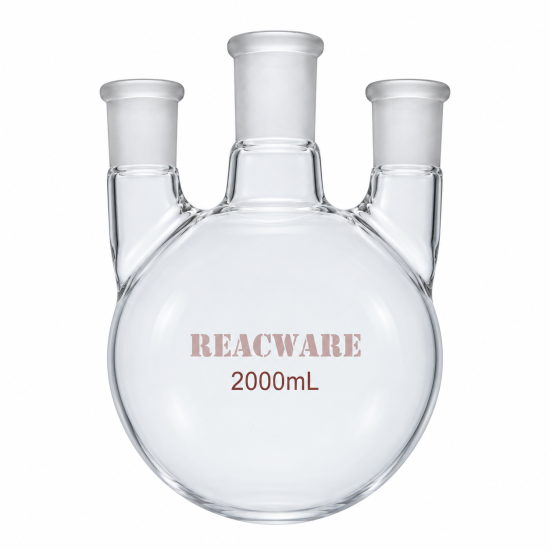 Three-Neck Round-Bottom Flask, 2000 mL, Straight Side Neck