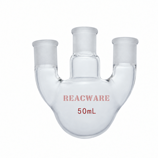 Three-Neck Round-Bottom Flask, 50 mL, Straight Side Neck