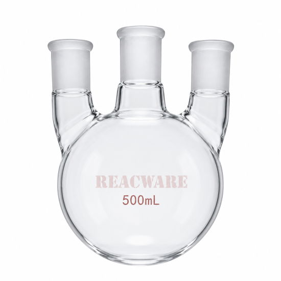 Three-Neck Round-Bottom Flask, 500 mL, Straight Side Neck