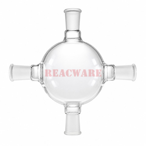 4-Port Spherical Glass Vacuum Adapter
