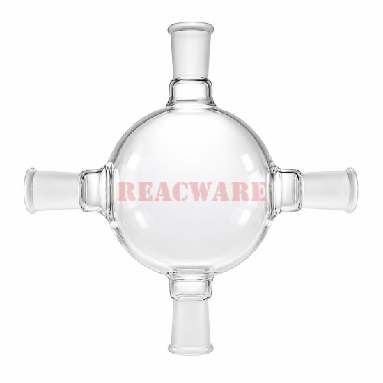 4-Port Spherical Glass Vacuum Adapter