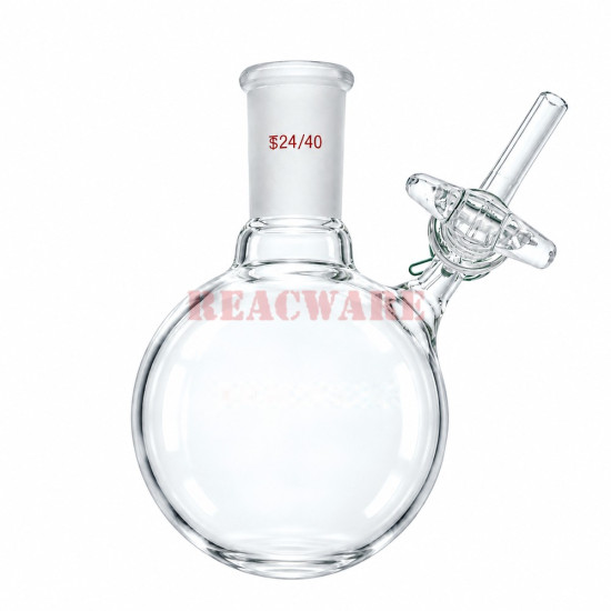 Reaction Flask, Round-Bottom, Glass Stopcock