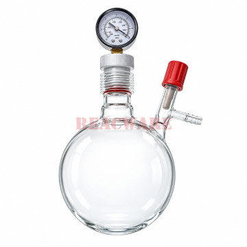Round-Bottom Vacuum Reactor Flask Vacuum Gauge