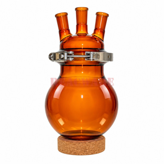 Amber Round-Bottom Flask with Removable Lid