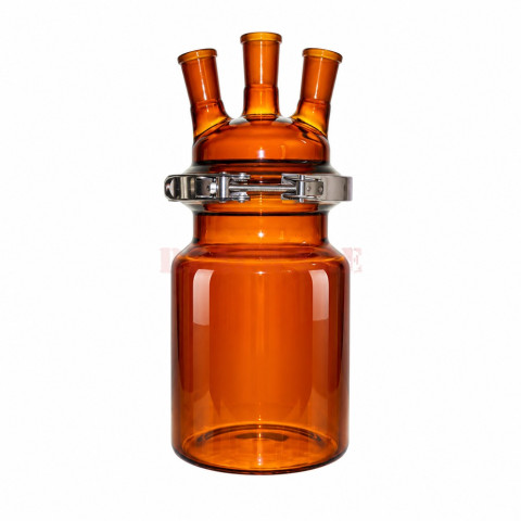 Amber Cylindrical Flask with Removable Lid