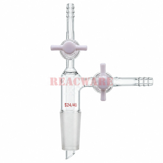 Adapters, Three-Way, PTFE Stopcock, with Inlet Tube
